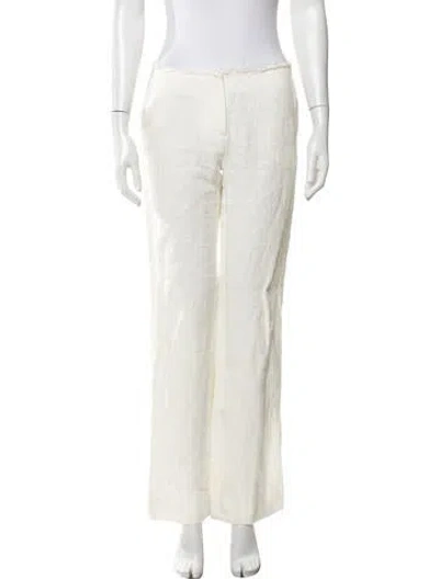Pre-owned St Agni Linen Wide Leg Pants In Neutrals