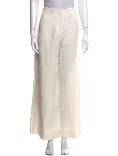 Pre-owned St Agni Linen Wide Leg Pants In Neutrals