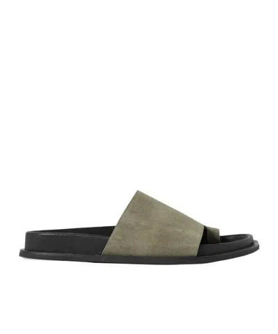 St Agni Loe Suede Slippers In Green
