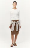 St Agni Long-sleeve Merino-wool Top In Off-white