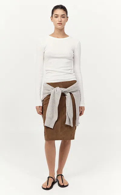 St Agni Long-sleeve Merino-wool Top In Off-white