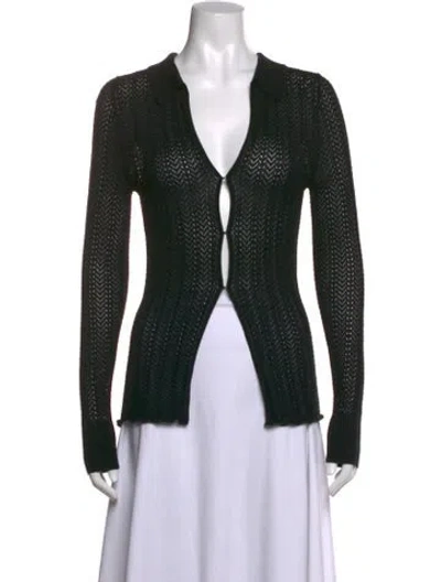 Pre-owned St Agni Long Sleeve Top In Black