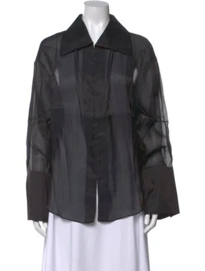 Pre-owned St Agni Long Sleeve Top In Black