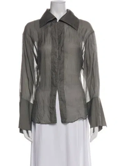 Pre-owned St Agni Long Sleeve Top In Gray