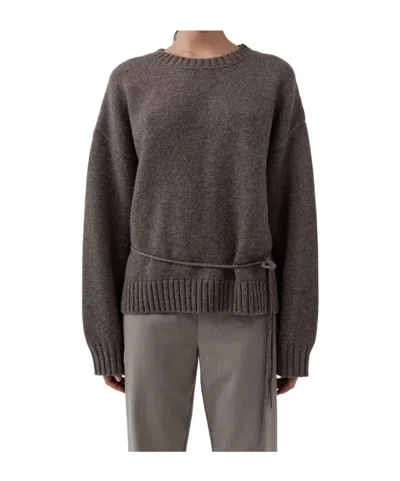 St Agni Long-sleeved Sweater In Gray