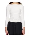St Agni White Soft Jersey Ballerina Long Sleeve T-shirt In White