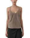 St Agni Low Back Suede Top In Multi