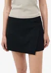 St Agni Low-rise Mini Wrap Short In Black