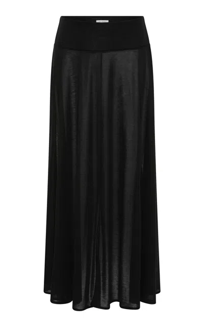 St Agni Low-rise Tencel Jersey Midi Skirt In Black