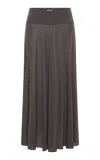 St Agni Low-rise Tencel Jersey Midi Skirt In Gray