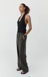 St Agni Low-rise Wool-blend Straight-leg Pants In Gray