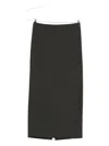 St Agni Low-waist Column Maxi Skirt In Green