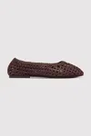 St Agni Macrame Mesh Ballet Flats In Brown