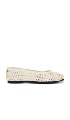 St Agni Macrame Leather Mesh Ballet Flats In Tofu