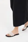 St Agni Macrame Mesh Slides Tofu In Tofu