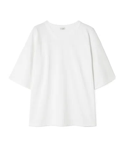 St Agni Match Paneled Organic Cotton-jersey T-shirt In White
