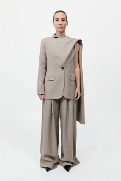 St Agni Melange Scarf Blazer In Rye