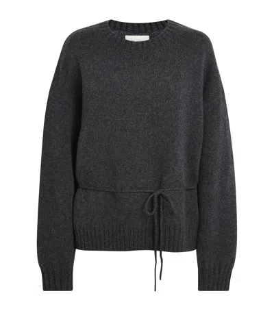 St Agni St. Agni Merino Wool Belted Sweater In Black