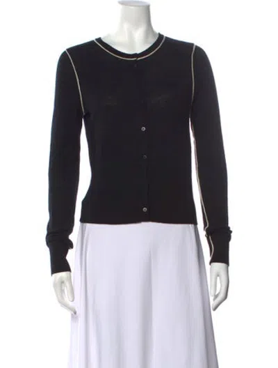 Pre-owned St Agni Merino Wool Crew Neck Sweater In Black