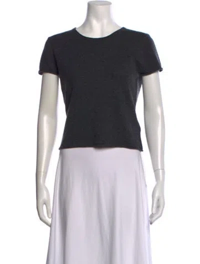 Pre-owned St Agni Merino Wool Crew Neck Top In Black