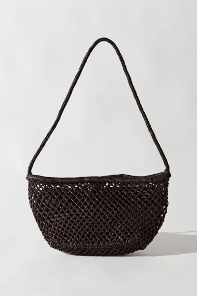 St Agni Mesh Crescent Bag In Coffee