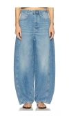 St Agni Mid Rise Balloon Jeans In 90s Blue