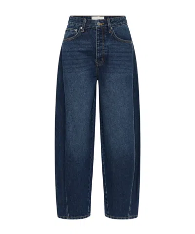 St Agni Mid Rise Balloon Jeans In Blue