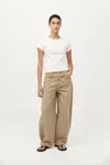St Agni Mid Rise Balloon Jeans In Sand