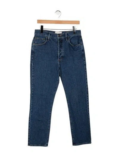 Pre-owned St Agni Mid-rise Straight Leg Jeans In Blue