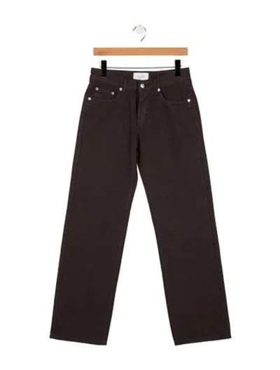 Pre-owned St Agni Mid-rise Straight Leg Jeans In Brown