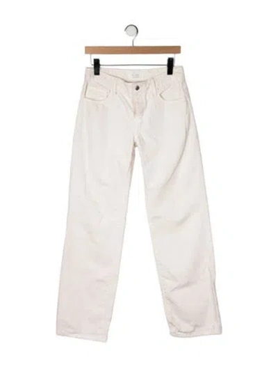 Pre-owned St Agni Mid-rise Straight Leg Jeans In Neutral