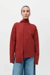 St Agni Milano Knit Scarf Jumper In Red