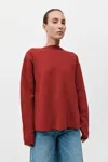 St Agni Milano Knit Scarf Jumper In Rosso