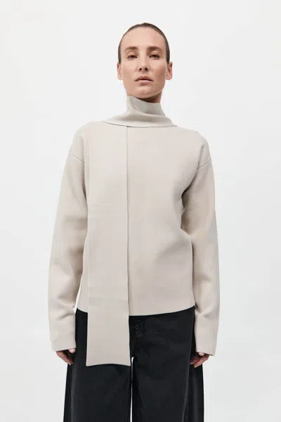 St Agni Milano Knit Scarf Jumper In Sand
