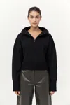 St Agni Milano Knit Zip Jumper In Black
