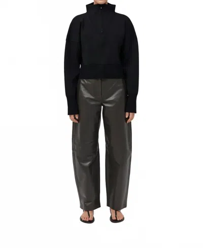 St Agni Milano Knit Zip Jumper In Black