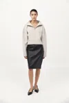St Agni Milano Knit Zip Jumper In Silver