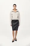 St Agni Milano Knit Zip Jumper In Silver
