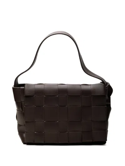 St Agni Mini Woven Tote Bag In Brown