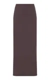 St Agni Minimal Cotton-nylon Column Maxi Skirt In Brown