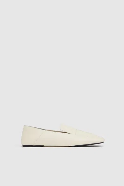 St Agni Minimal Flat Loafer In White
