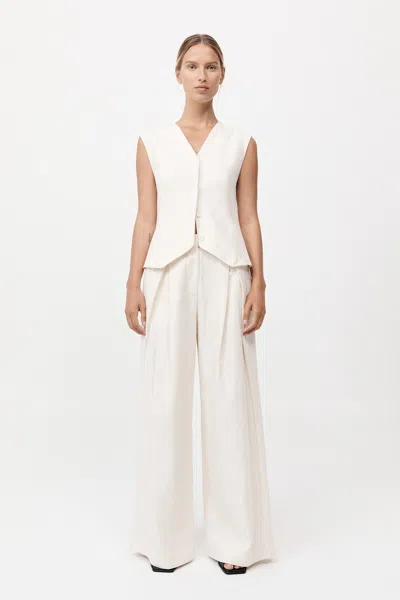 St Agni Minimal Fold Trousers In Ivory