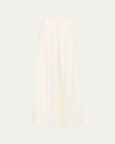 St Agni Minimal Linen-blend Trousers In Ivory