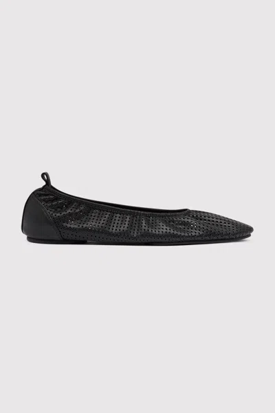 St Agni Minimal Perforated Ballet Flat In Black