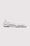 St Agni Minimal Perforated Ballet Flat In Silver