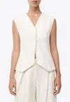 St Agni Minimal Single-breasted Tailored Vest In White