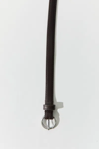 St Agni Minimal Slim Belt In Brown