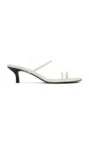 St Agni Minimal Strap Heel In White