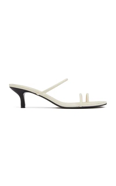 St Agni Minimal Strap Heel In White