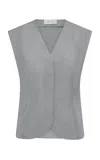 St Agni Minimal Tailored Vest In Gray